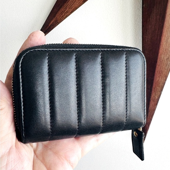 YSL Zippy Wallet/Card Holder Black Lambskin Leather - Picture 4 of 12